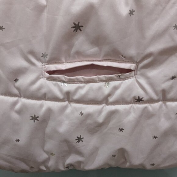 Carter's Padded Baby Bunting Size 0-6 Months - Pale Pink with Silver Stars - Picture 4 of 6